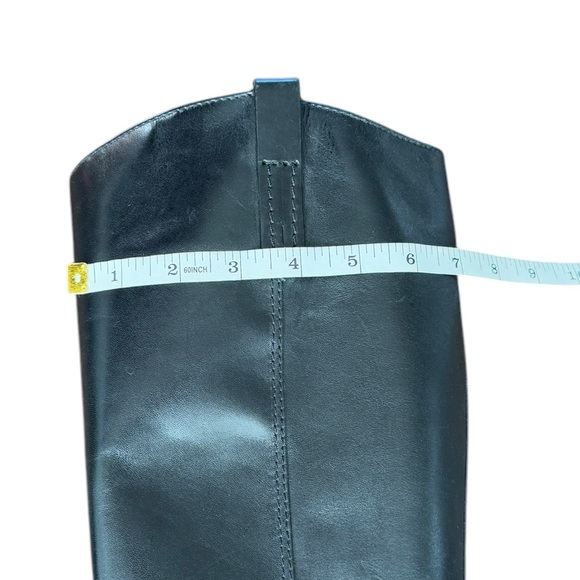 TORY BURCH Black Leather Knee-High Riding Boots Side Zip Derby Equestrian Size 9 - Picture 8 of 12